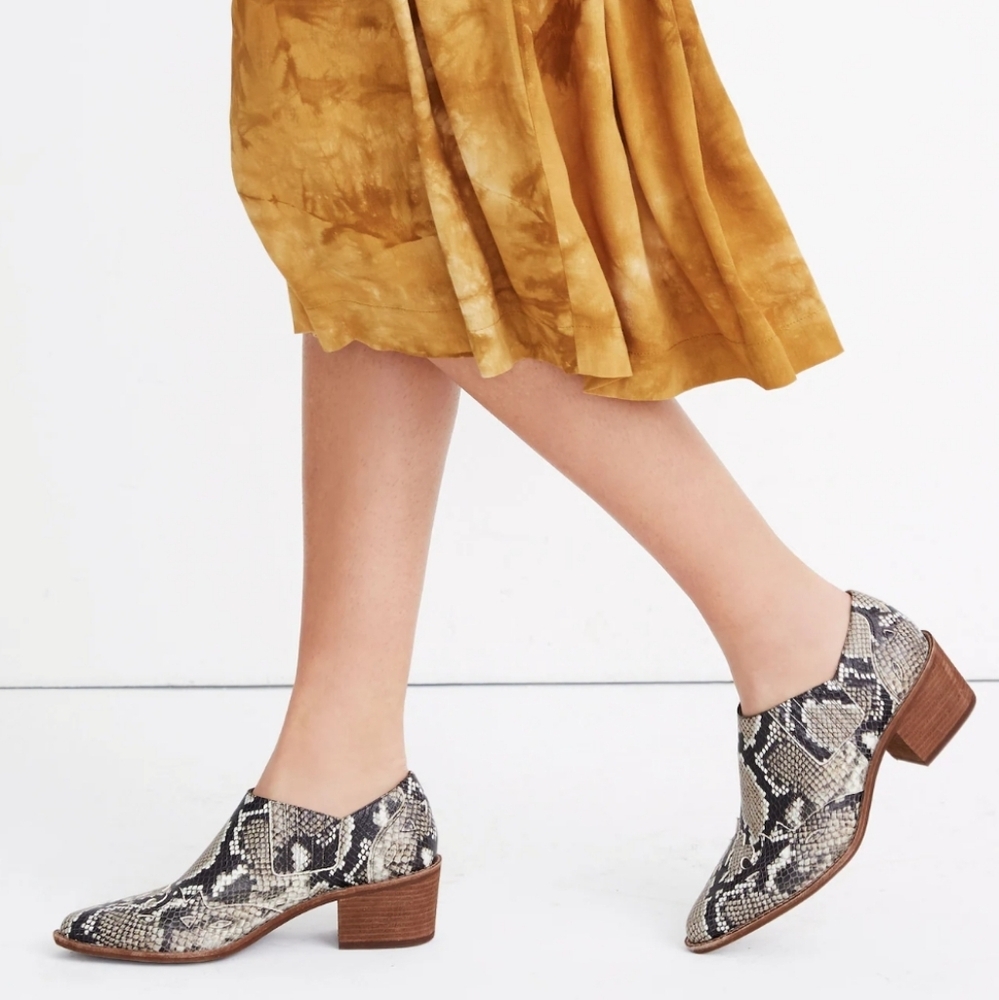 🌸 Madewell | Leather‎ Snakeskin Leather Boots, size 7 - Picture 2 of 11